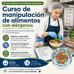Curso de Manipulacion de alimentos con alérgenos Online