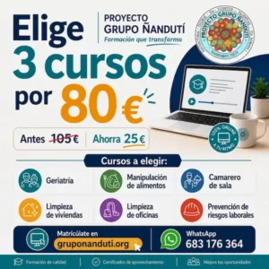 pack 3 cursos por 80 euros