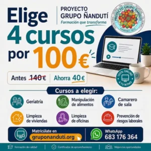 pack 4 cursos por 100 euros
