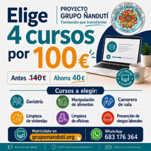 pack 4 cursos por 100 euros