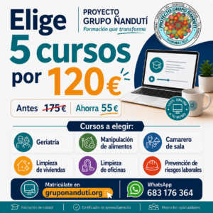 pack 5 cursos por 120 euros