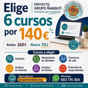 pack 6 cursos por 140 euros
