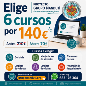 pack 6 cursos por 140 euros